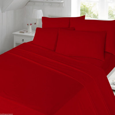 Homes & Linen Flannelette Flat Bed Sheets 100% Brushed Cotton Thermal Flannel Flat Sheets from B&Q