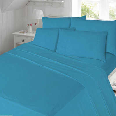 Homes & Linen Flannelette Flat Bed Sheets 100% Brushed Cotton Thermal Flannel Flat Sheets from B&Q