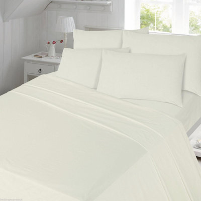 Homes & Linen Flannelette Flat Bed Sheets 100% Brushed Cotton Thermal Flannel Flat Sheets