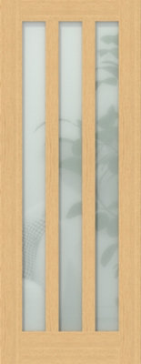 Green & Taylor Aston Oak Frosted Glass Internal Door from B&Q