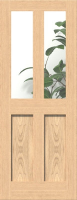 Green & Taylor Victorian Oak Shaker 2 Lite Clear Glass Internal Door from B&Q