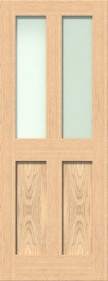 Green & Taylor Victorian Oak Shaker 2 Lite Frosted Glass Internal Door from B&Q