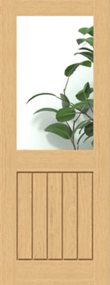 Green & Taylor Cottage Deluxe Oak Clear Glass Internal Door from B&Q