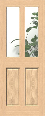Green & Taylor Traditional Oak 2 Lite Clear GlassPrefinished Internal Door from B&Q