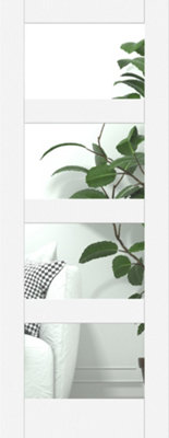 Green & Taylor White Primed Shaker 4 Lite Clear Glass Internal Door from B&Q