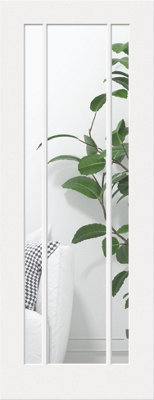 Green & Taylor Worcester White Primed 3 Lite Clear Glass Internal Door from B&Q