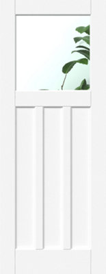 Green & Taylor White Primed 1930S 3 Panel Clear Glass Internal Door from B&Q