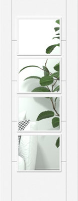 Green & Taylor White Ladder 4 Lite Clear GlassPrefinished Internal Door from B&Q