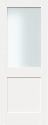 Green & Taylor White Shaker 2 Lite Frosted GlassPrefinished Internal Door from B&Q