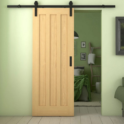 Green & Taylor Aston Oak 3 Panel Internal Sliding Barn Door from B&Q