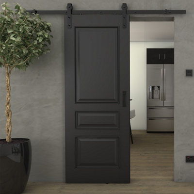 Green & Taylor Tunbridge BlackPrefinished Sliding Barn Door from B&Q