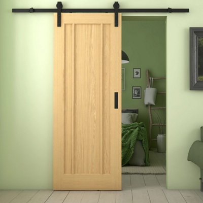 Green & Taylor Worcester Oak 3 Panel Internal Sliding Barn Door from B&Q