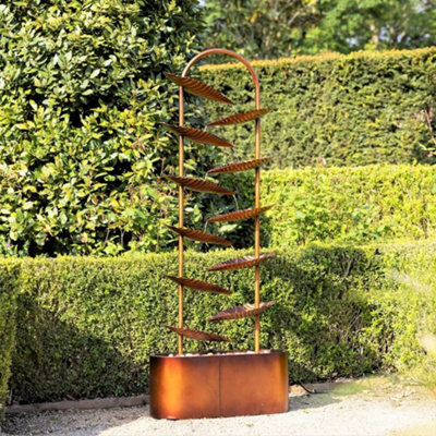 Primrose Monsaraz Tiered Cascading Zinc Water Feature 153Cm Bronze