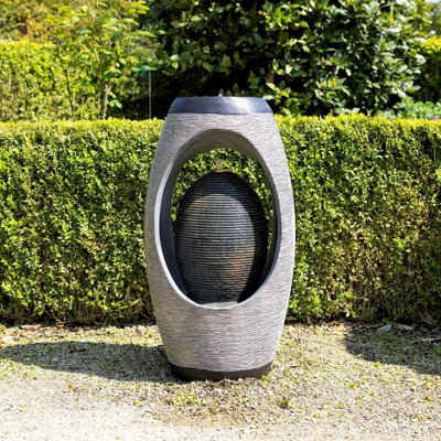 B&Q -  Nazare Oval Water Feature With Lights 75.5Cm