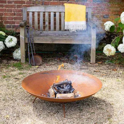 Primrose Corten Steel Fire Pit Round Bowl 80Cm Round from B&Q