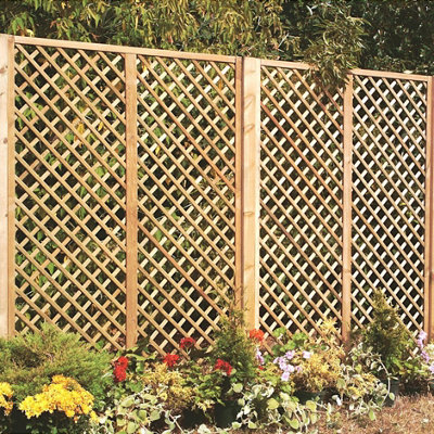 English Primrose Fan Outdoor Garden Privacy Screening Wall Trellis 1.83M X 0.3M from B&Q