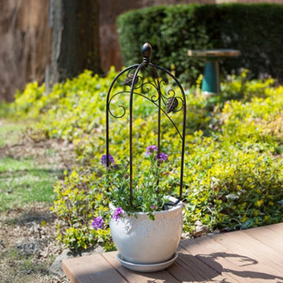 Primrose Scroll And Ivy Metal Pot Trellis Topper In Bronze 60Cm from B&Q