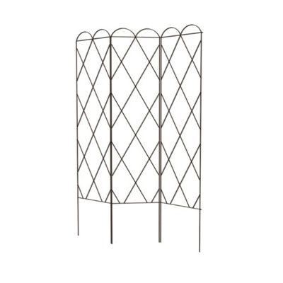Primrose Rustic 3 Panel Expandable Pea Trellis & Plant Support In Rust 162Cm