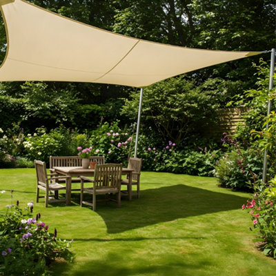 Kookaburra 5.4M Square Pro Waterproof Ivory Garden Sail Shade Patio Canopy Uv Block from B&Q