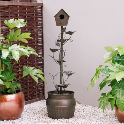 Primrose Enchanted Zinc Bird Box Cascading Water Feature 130Cm from B&Q