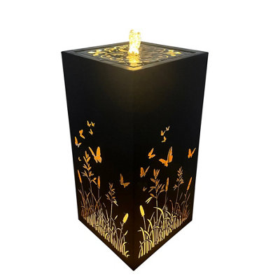 Primrose Wild Meadow And Butterfly Cut Out Water Feature With Led Lights 64Cm from B&Q