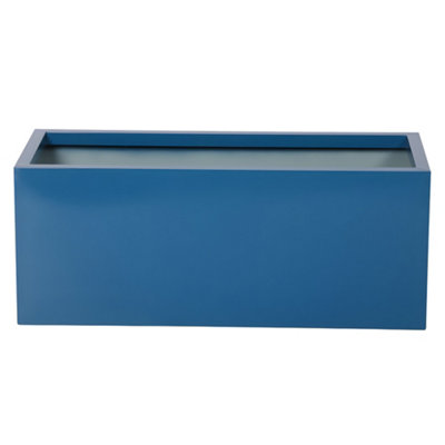 Primrose Galvanised Zinc Trough Patio Planter With Drainage Hole In Blue 75Cm from B&Q