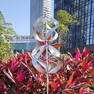 Primrose Silver Two Sphere Metal Kinetic Wind Spinner In 45Cm - Image 3