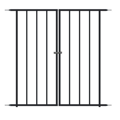 Primrose 92Cm Abbey Road Gate Black Galvanised Steel Panacea Fence System from B&Q