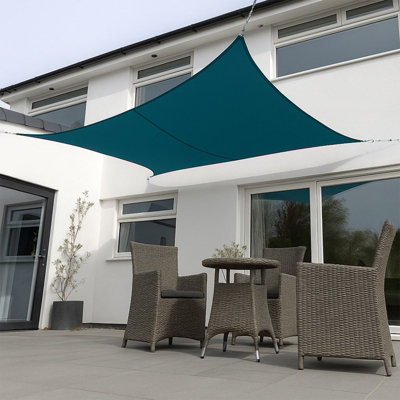 Primrose Unisex Teal X 5M Waterproof Patio Sun Shade Sail Canopy 98% Uv Block Free Rope In 6M - Image 2