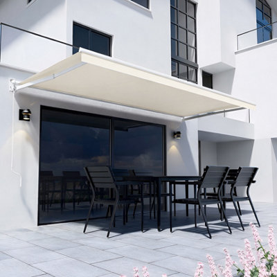 Primrose Awnings Primrose 2.5M Ivory Canopy Awning Retractable Patio Garden Sun Shade Essential Manual from B&Q
