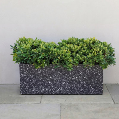 Primrose Zinc Trough Planter In Black Stone Finish 70Cm from B&Q