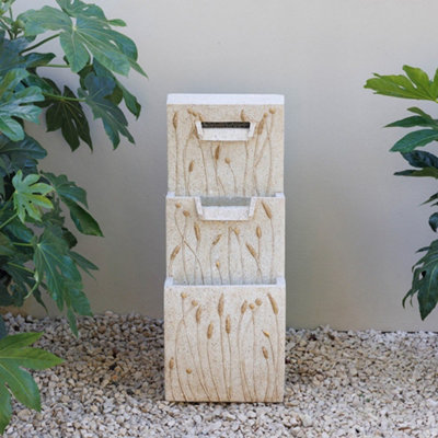 Primrose Hetton Fields Cascading Blade Water Feature In White from B&Q