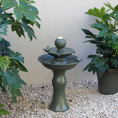 Primrose Perchnig Bothwell Birds 3 Tier Water Fountain In Green from B&Q