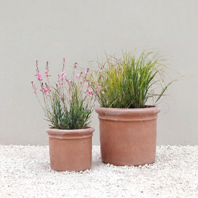 Primrose Massa Cylindrical Terracotta Planter 41Cm from B&Q