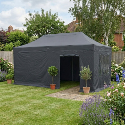 B&Q -  Full Set Of Charcoal Grey Sidewalls For 3M X 6M Pop Up Gazebo