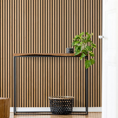 Wvh Acupanel Contemporary Oak Acoustic Wood Slat Wall PanelPremium300Cm X 60Cm from B&Q