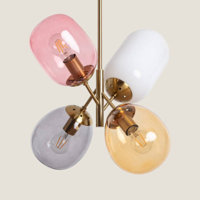 Edit Papallona 4 Light Glass Ceiling Pendant Multicolour from B&Q