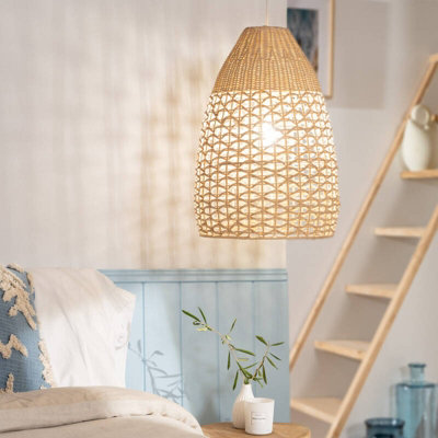 Edit Jinan Rattan Ceiling Pendant Light Natural from B&Q