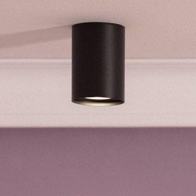 Edit Quartz Flush Ceiling Light Black from B&Q