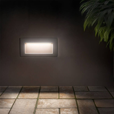 B&Q -  4W Elin Outdoor Recessed Led Wall Light  4000K Cool White