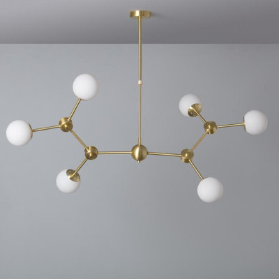 Edit Moonlight 6 Arm Semi-Flush Ceiling Light Gold from B&Q