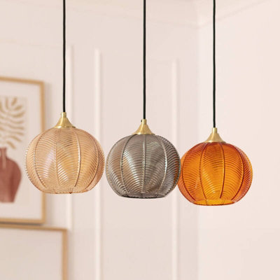 Edit Klimt 3 Light Glass Bar Ceiling Pendant Multicolour from B&Q