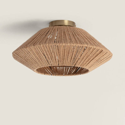 Edit Big Rattan Flush Ceiling Light Natural from B&Q