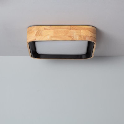 Edit Dari Square 15W Selectable Led Flush Ceiling Light Black from B&Q