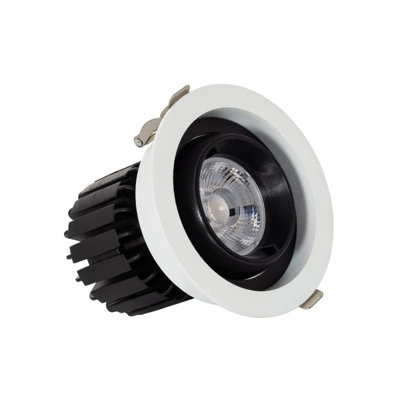Lyco Round Expert Colour 12W Cob Led Adjustable Downlight Cutout 100mm No Flicker 6000K Daylight from B&Q