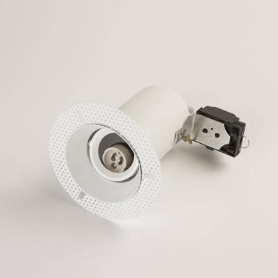 Envirolight Trimless Recessed Fire Rated Adjustable Downlight Matt White from B&Q