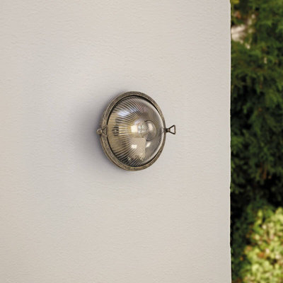 Portwest Westport Coastal Pebble Outdoor Flush Wall Light Pewter from B&Q