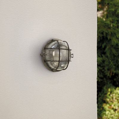 Portwest Westport Coastal Beacon Outdoor Flush Wall Light Oxidised Black from B&Q