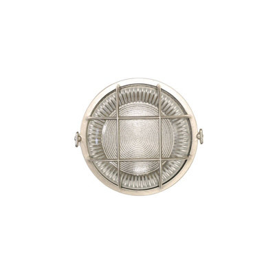 Portwest Westport Coastal Beacon Outdoor Flush Wall Light Matt Nickel from B&Q