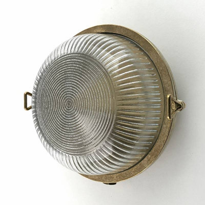 Portwest Westport Coastal Shell Outdoor Flush Wall Light Brass from B&Q